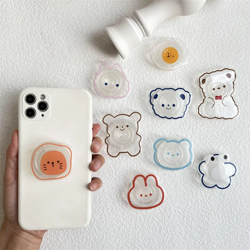 Cartoon Animal Korean Cute Bear Folding Grip Holder Socket Pocket Support Mobile Phone Finger Ring Griptok Expanding Stand