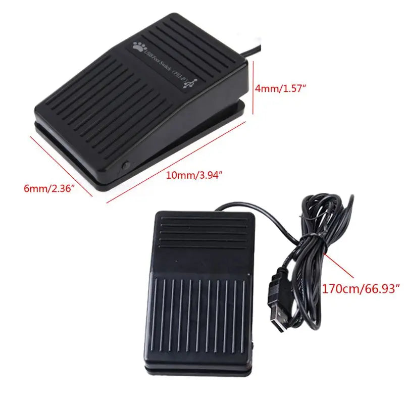 USB Foot Pedal Gaming, Black Single for HID Action Programmable Digital C