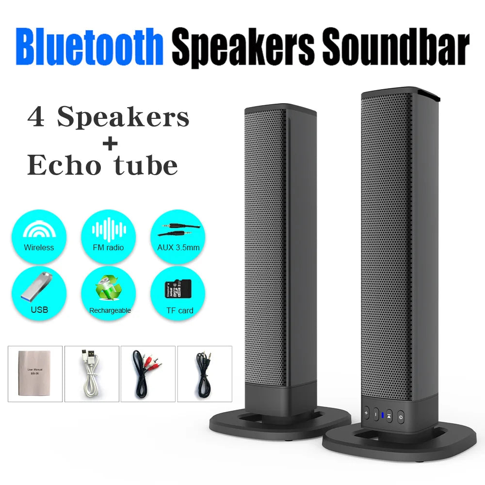 Soundbar Wireless Bluetooth Speaker Home Multi-functional Folding Bluetooth Stereo Echo Wall for PC TV