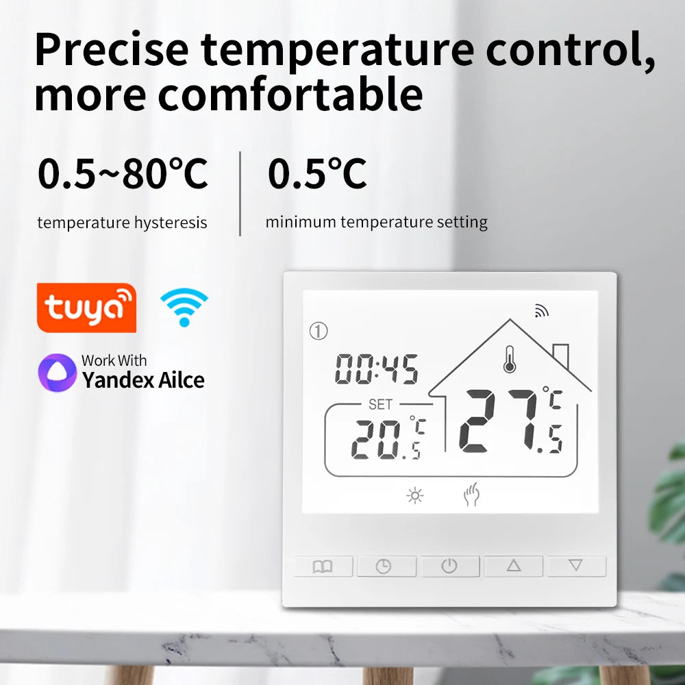 Tuya Smart WIFI Room Thermostat Water/Gas Boiler Electric Floor Water Heating Temperature Controller Google Alexa Yandex Alice