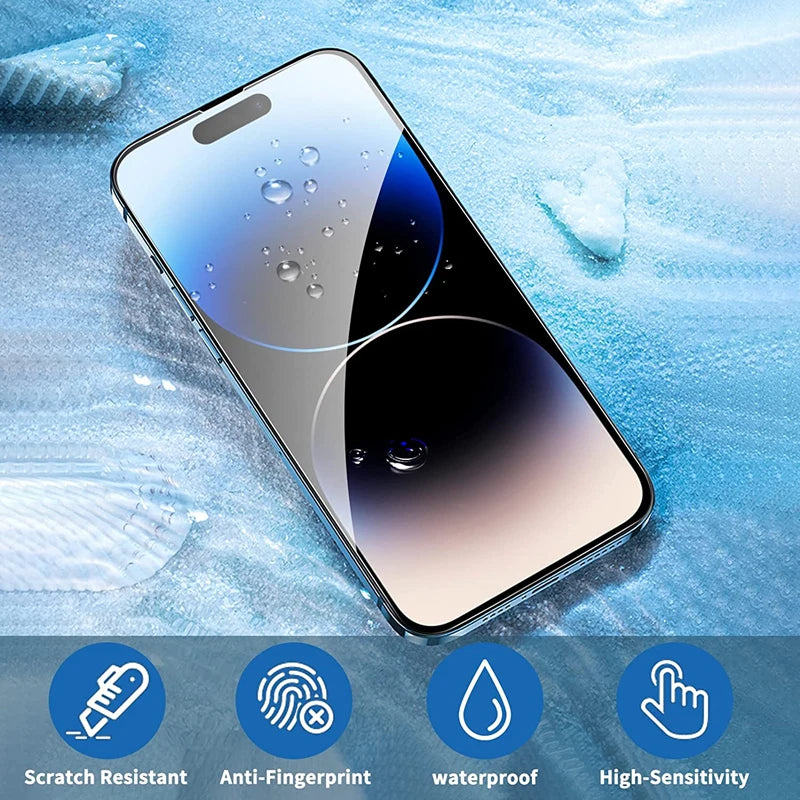 3/5PCS Glass Screen Protector Phone Case for IPhone 12 11 13 14 15 Pro Max Mini XS XR X 8 7 Plus 14Pro 13Pro IPones Front Cover