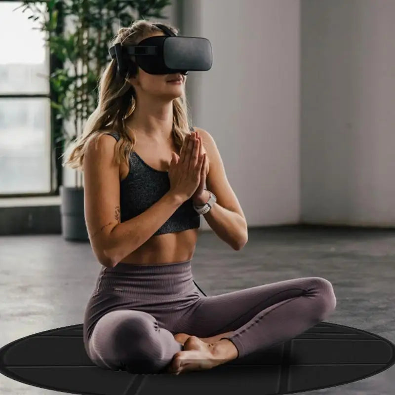 Universal VR Mat VR Glasses Surrounding Games Standing Motion Simulation Round Floor Mat PU Anti-slip Foldable Floor Mat