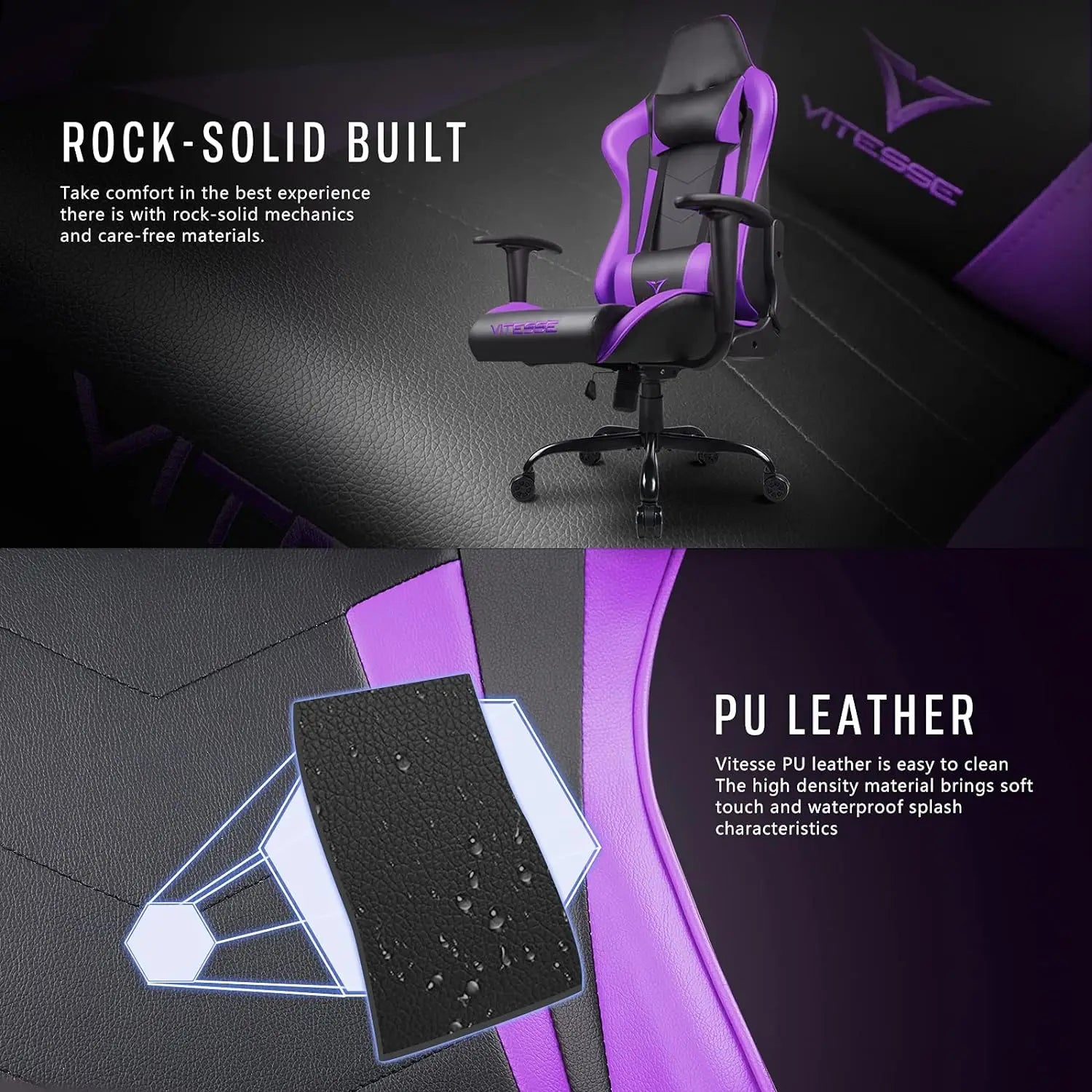 PUKAMI Gaming Chair High Back for Teens Ergonomic Racing Computer Desk with Comfortable Lumbar Support and Headrest Girl