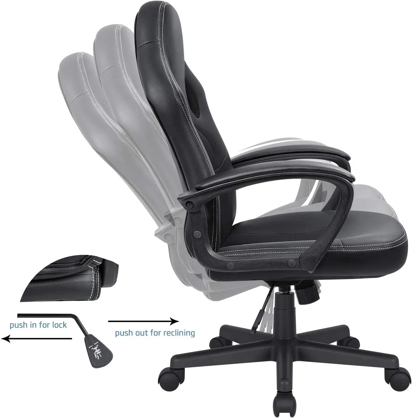 Office Gaming Chair High Back Leather Computer Chairs Ergonomic Height Adjustable Racing Game Desk Chair Executive Confe