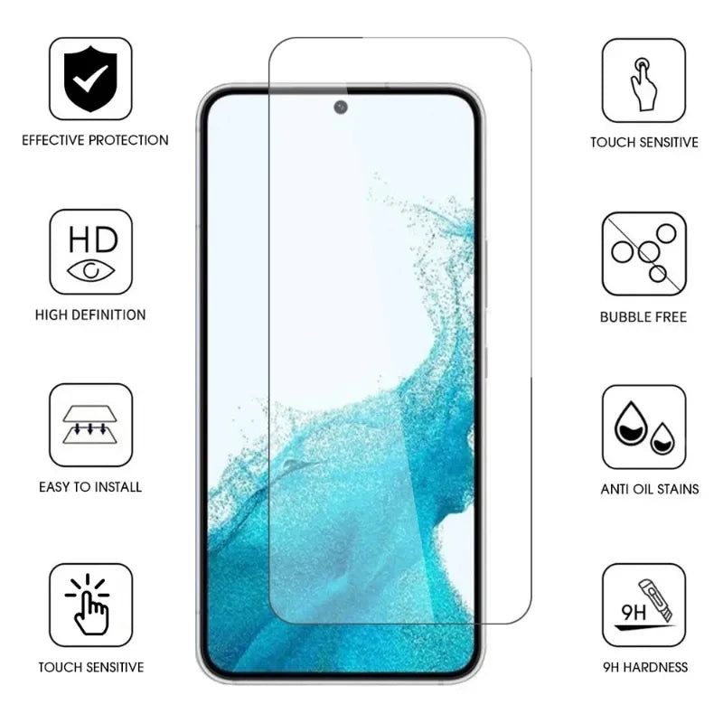 2PCS Full Screen Protector Fingerprint Unlock For Samsung Galaxy S24 Ultra Plus S20 S21 S23 FE S21 S22 S23 Plus Tempered Glass